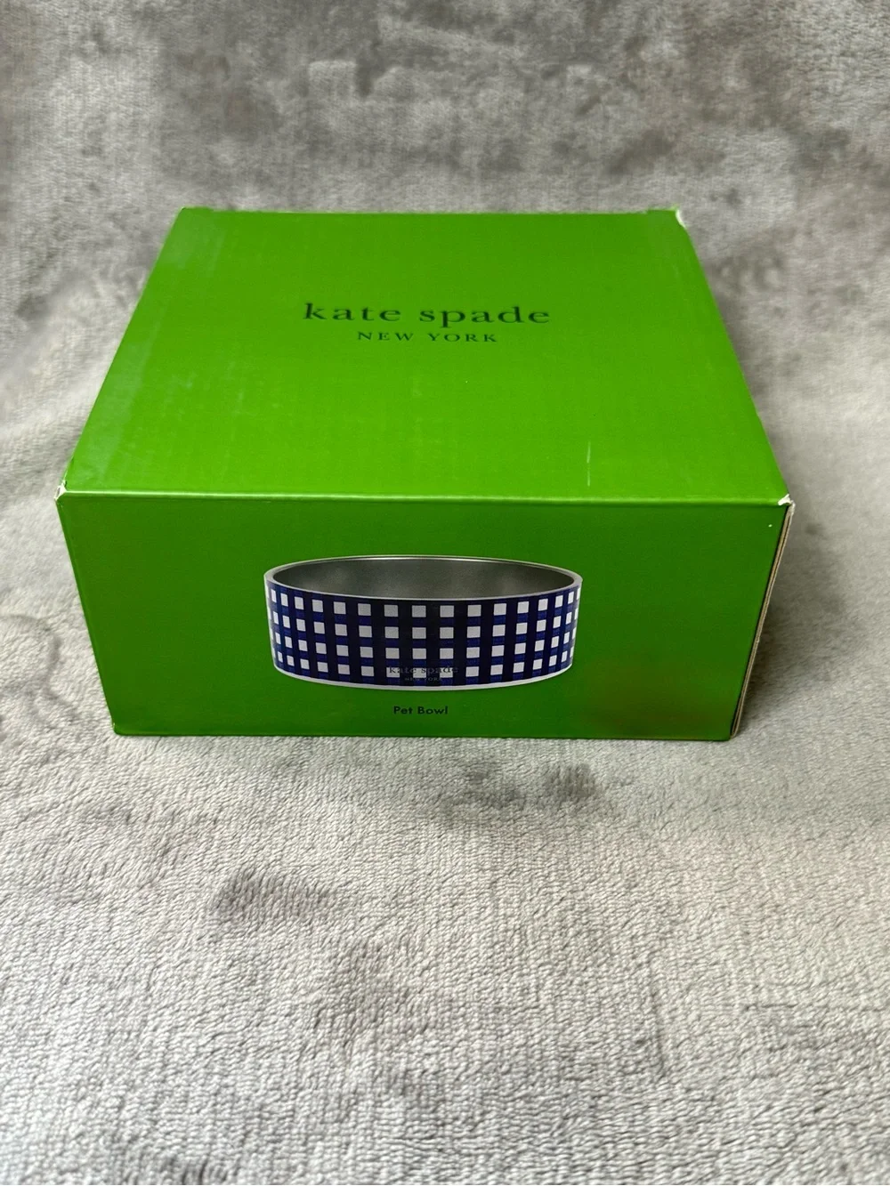 Kate Spade Navy Gingham pet bowl